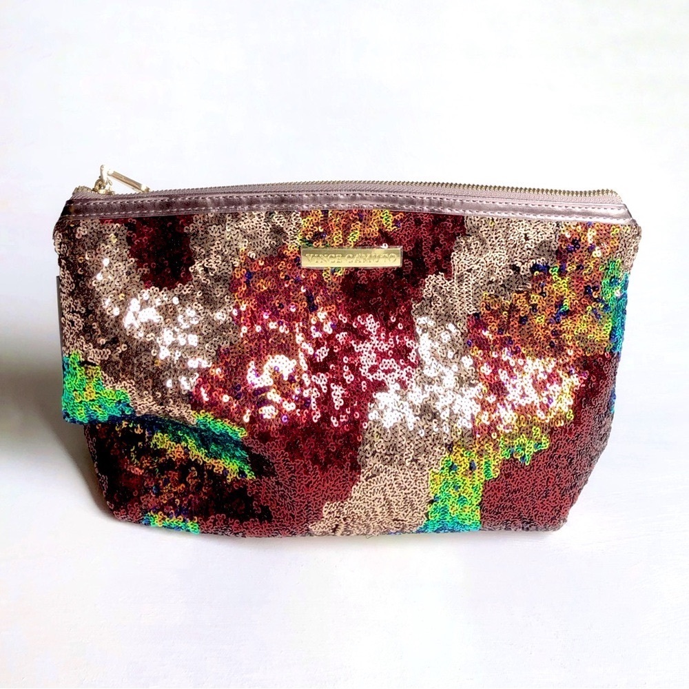 NWT Vince Camuto Fully Sequins Cosmetic Bag Clutch